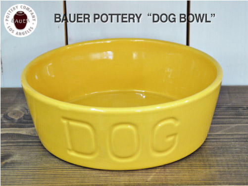 BAUER POTTERY バウワーポテリー　DOGBOWL Ｍサイズ イエロー