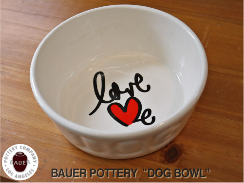 BAUER POTTERY バウワーポテリー　DOGBOWL S・LOVE ME