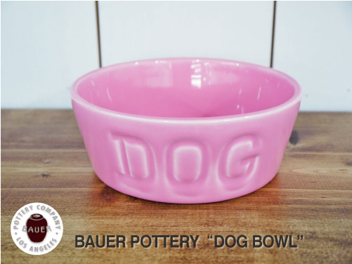 BAUER POTTERY DOG BOWL Sサイズ・ピンク