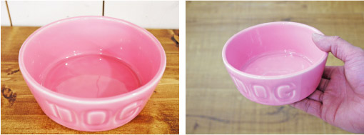 BAUER POTTERY DOG BOWL Sサイズ・ピンク詳細