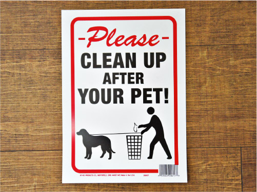 アメリカンサインボード　「CLEAN UP AFTER YOUR PET」 （犬のマナーを守りましょう）