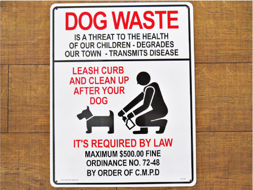 アメリカンサインボード 「DOG WASTE」 (犬のマナーを守りましょう) プラスティック看板